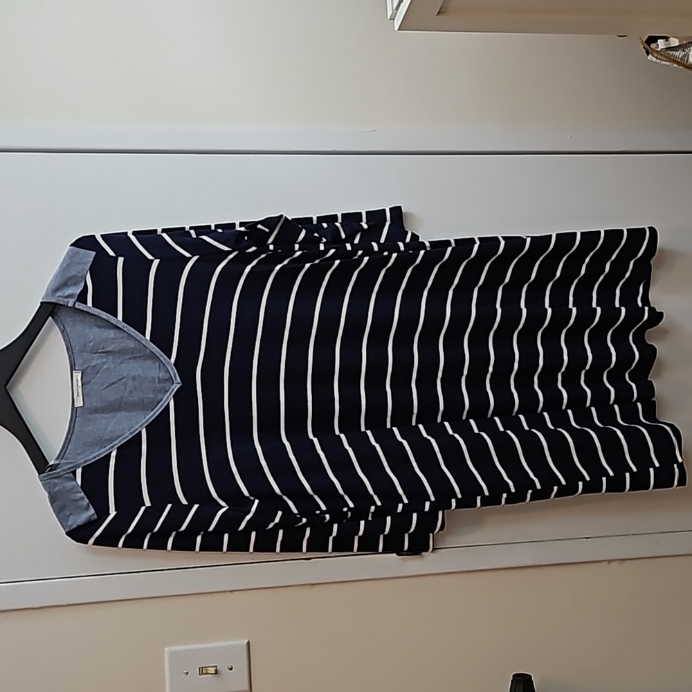 12PM by mon Ami Stripe Blue Dress Size Large